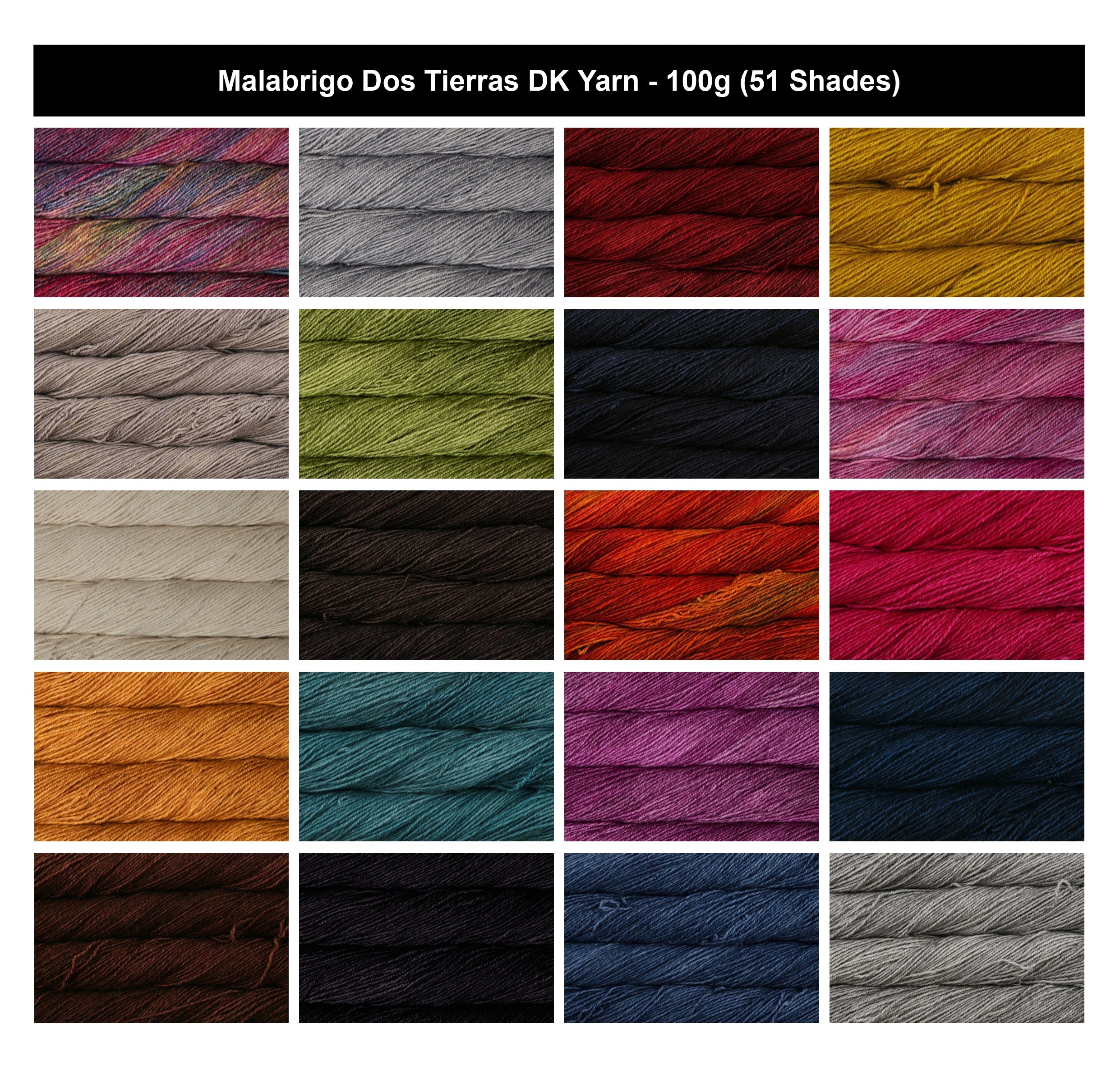 Malabrigo Dos Tierras DK Crochet Yarn - 100g, Soft Merino Wool & Baby Alpaca Blend Hand Dyed Variegated Double Knitting Yarn for Sweaters & Shawl