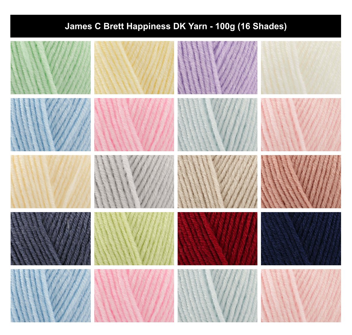 James C Brett Happiness DK Crochet Yarn - 100g, Everfresh 100% Acrylic Double Knitting Yarn for Baby Garments, Antimicrobial, Soft Baby Yarn
