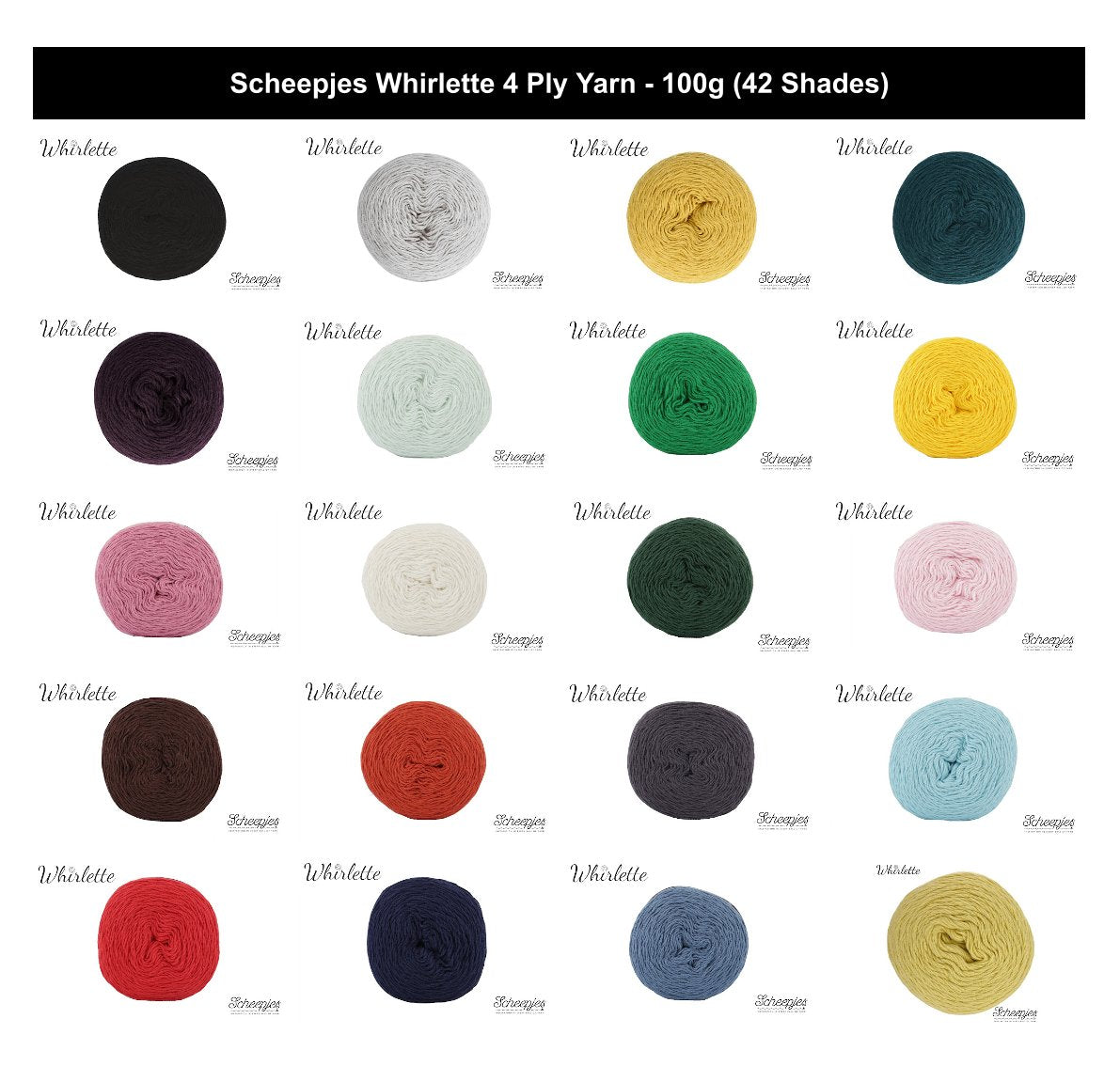 Scheepjes Whirlette 4 Ply Crochet Yarn Cake - 100g, Cotton Acrylic Blend Soft Lightweight Knitting Wool for Cardigans, Shawls & Wraps