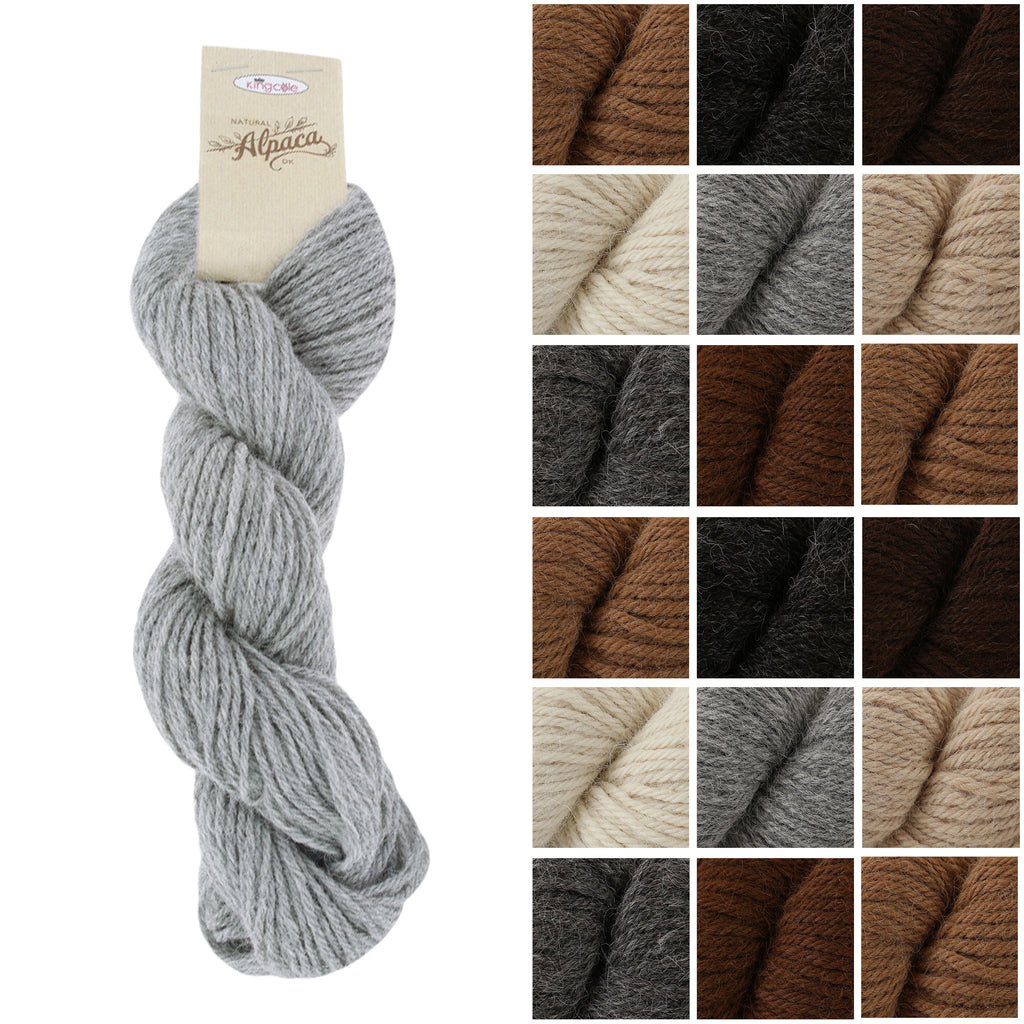 King Cole Natural Alpaca DK Yarn 100% Superfine Alpaca, Soft Natural Fibre Double Knit Yarn 100m for Knitting & Crochet - 50g