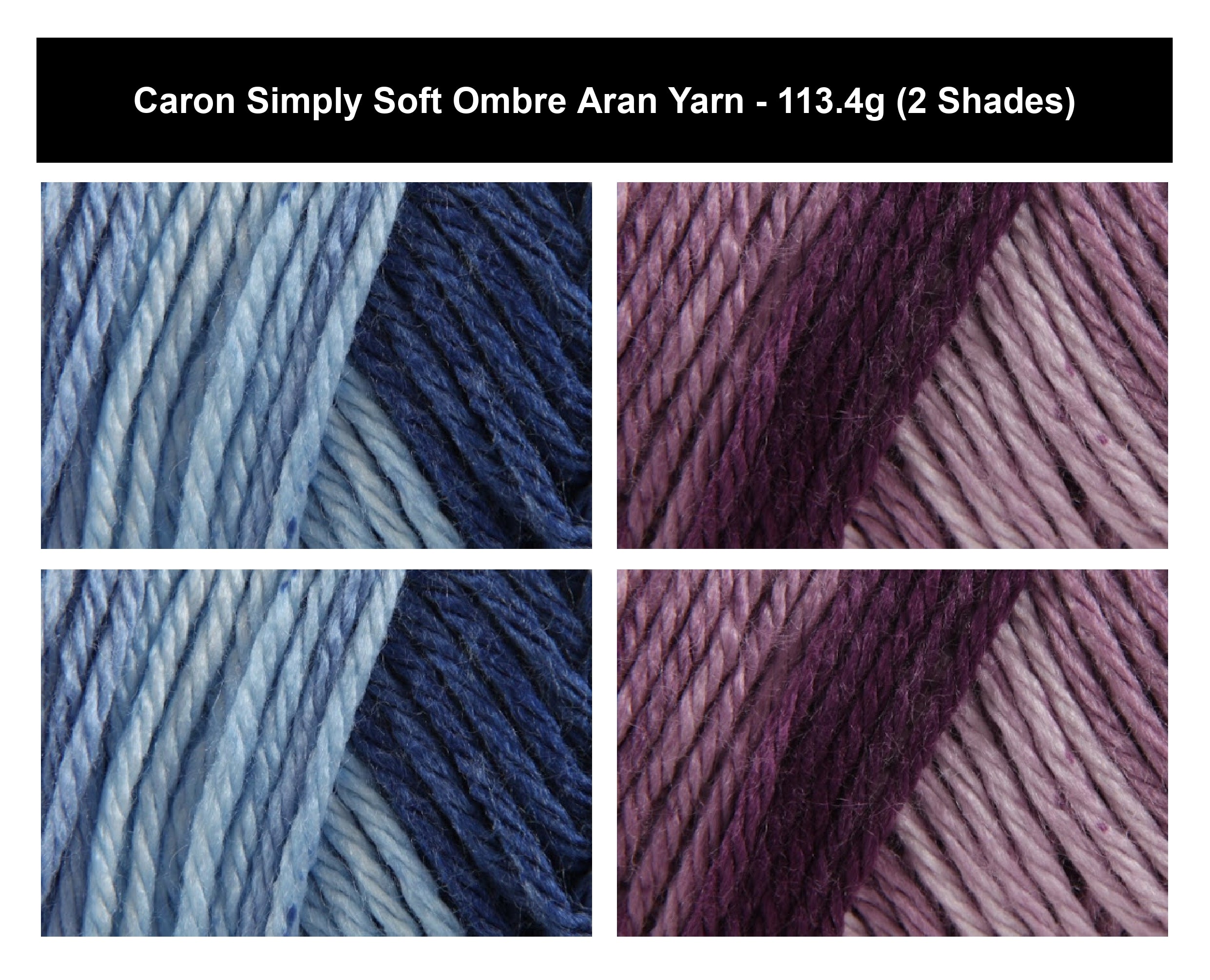 Caron Simply Soft Ombre Aran Yarn - 113g, 100% Acrylic Self-Striping Gradient Knitting & Crochet Yarn for Garments, Accessories & Crafts