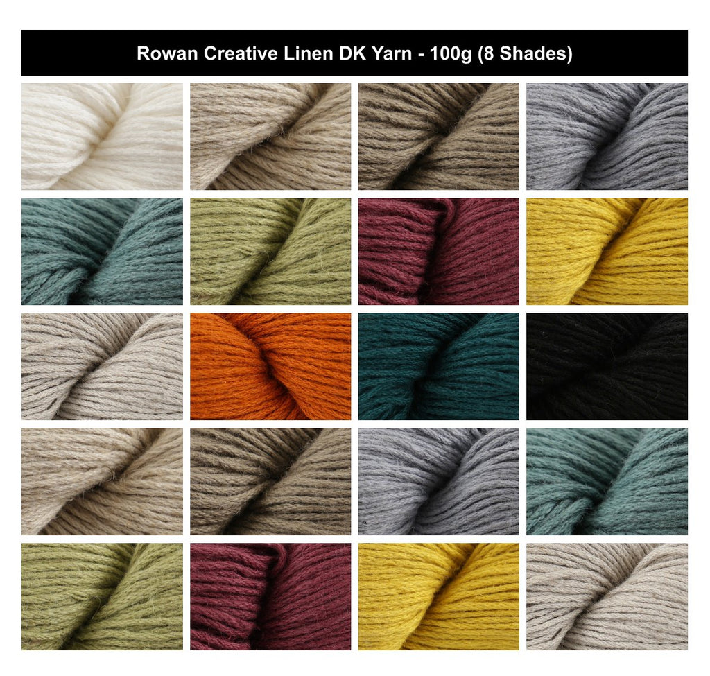 Rowan Creative Linen DK Crochet Yarn - 100G, Super Soft Cotton Linen Blend Double Knitting Wool for Summer Lightweight Garments & Accessories