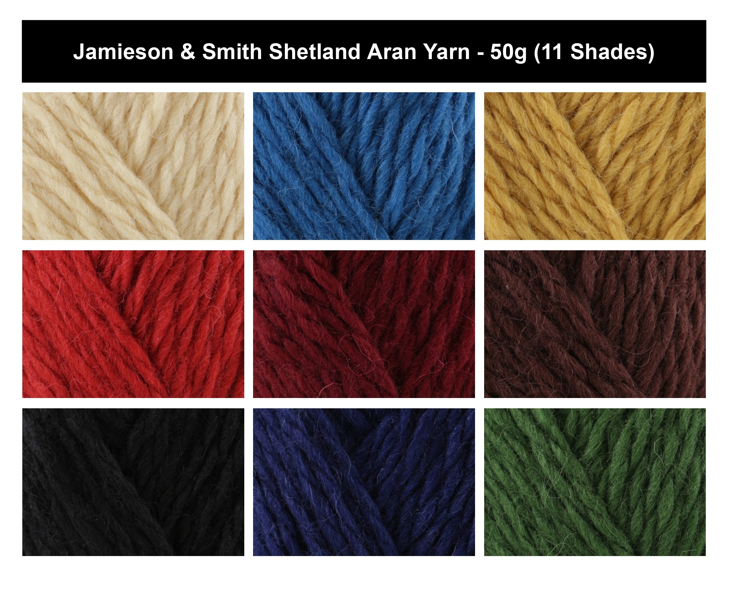 Jamieson & Smith Shetland Aran Weight Yarn - 50g, 100% Wool Fair Isle Crochet & Knitting Wool Yarn for Cables & Traditional Shetland Jumpers & Heritage Knitwear