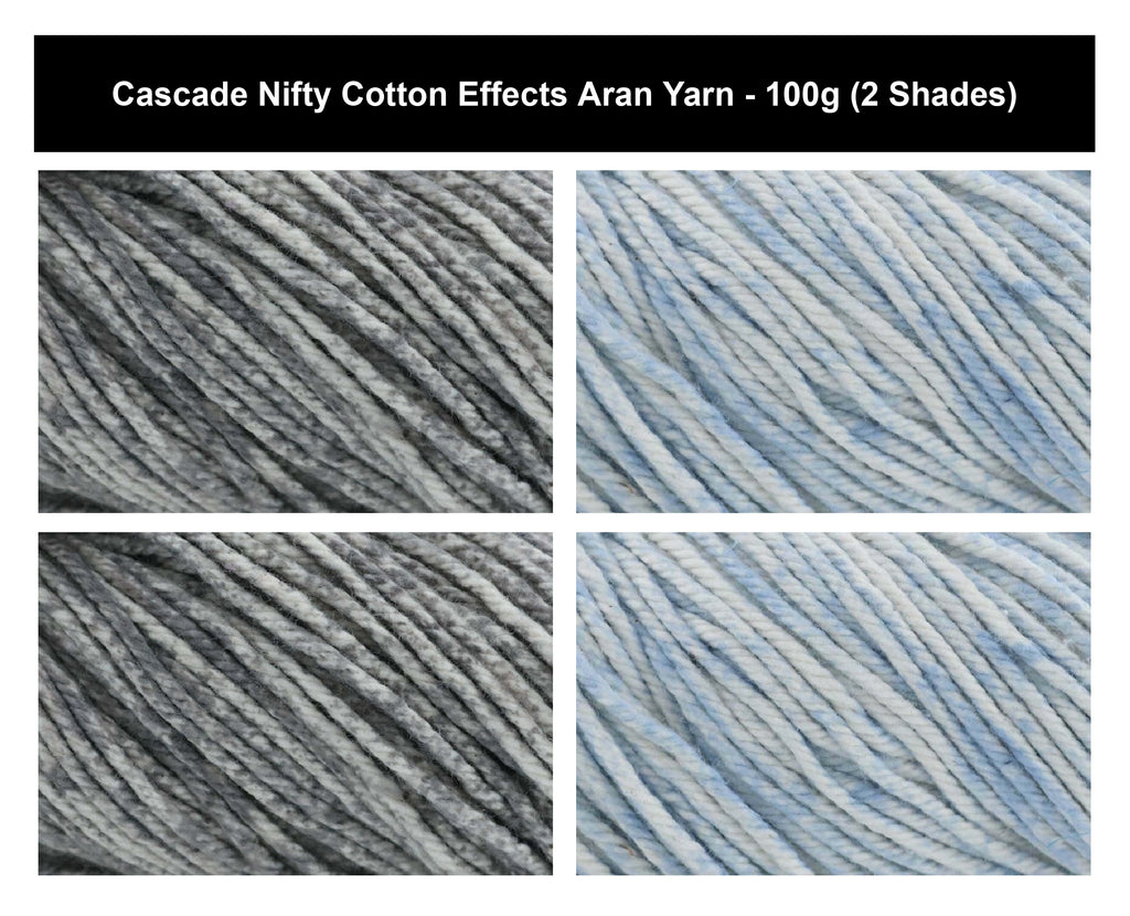Cascade Nifty Cotton Effects Aran Yarn - 100g, 100% Cotton Breathable Worsted Weight Soft Crochet & Knitting Wool With Matte Finish for Baby Clothes & Blankets