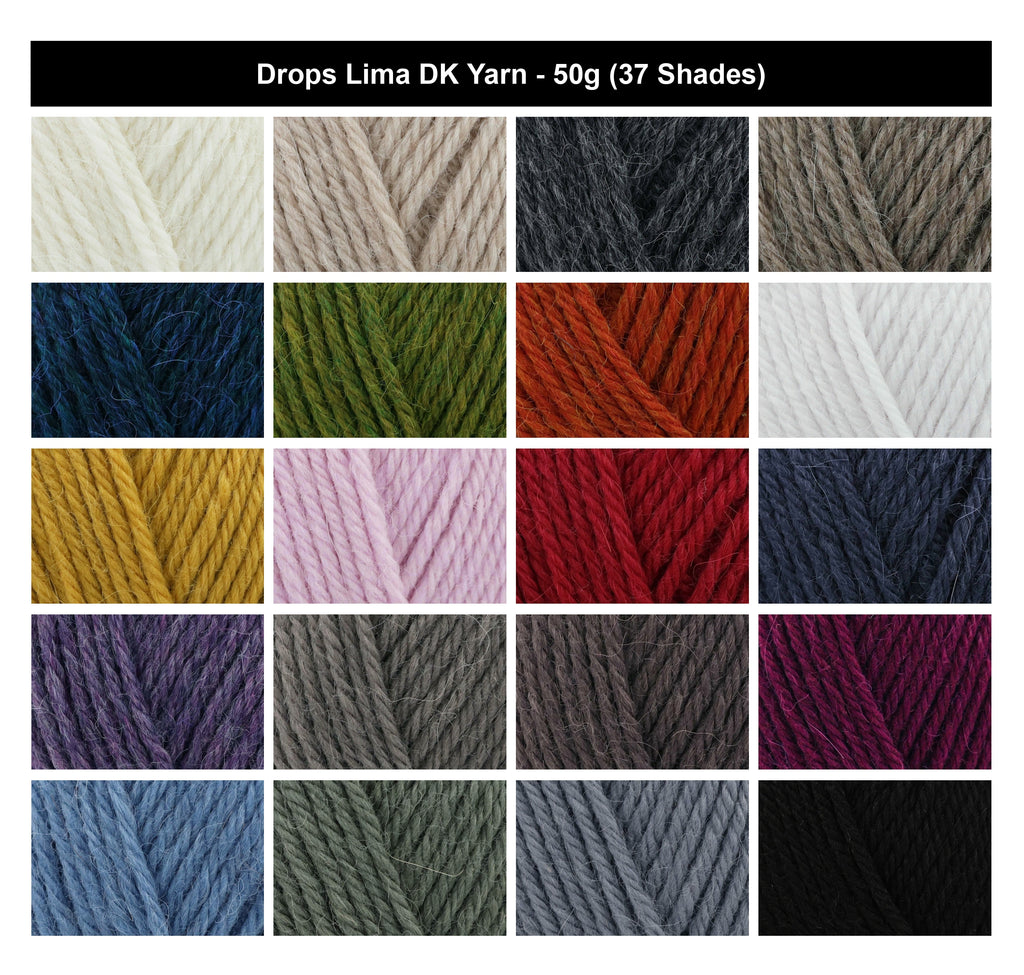 Drops Lima DK Crochet Yarn - 50g, Wool & Alpaca Blend Traditional Lightweight Double Knitting Wool for Garments, Accessories & Everyday Wear