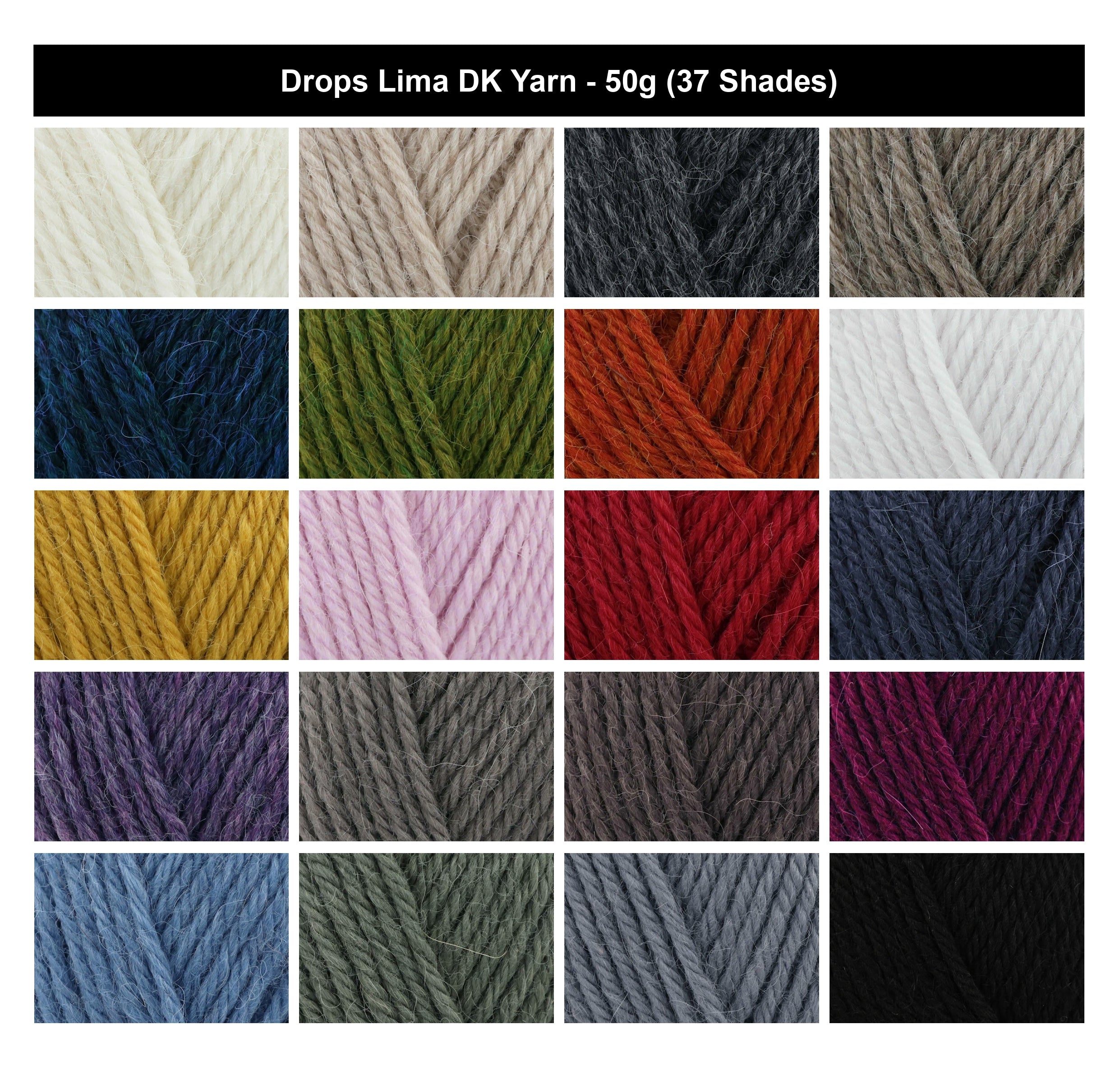 Drops Lima DK Crochet Yarn - 50g, Wool & Alpaca Blend Traditional Lightweight Double Knitting Wool for Garments, Accessories & Everyday Wear