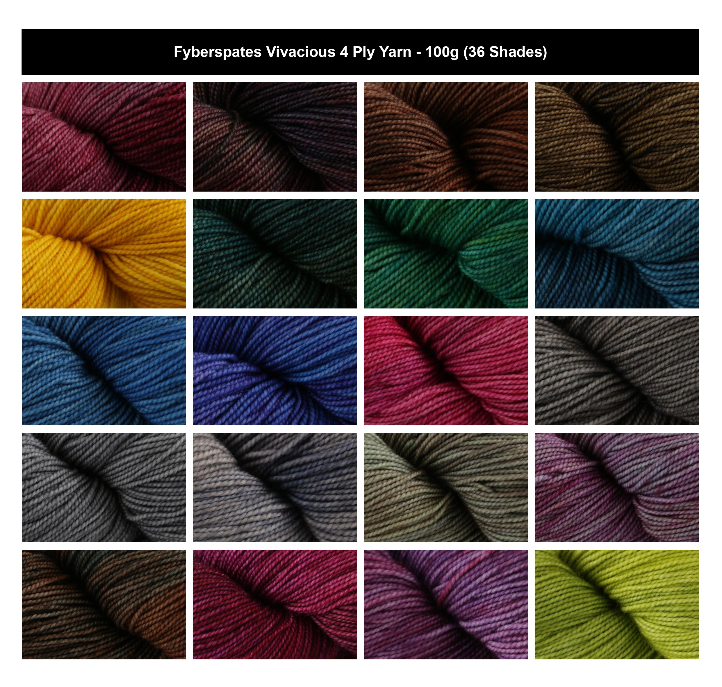 Fyberspates Vivacious 4 Ply Crochet Yarn - 100g, Luxury Merino Wool Hand-Dyed Soft Cable Knitting Wool Hank for Socks, Garments, Colourwork & Accessories