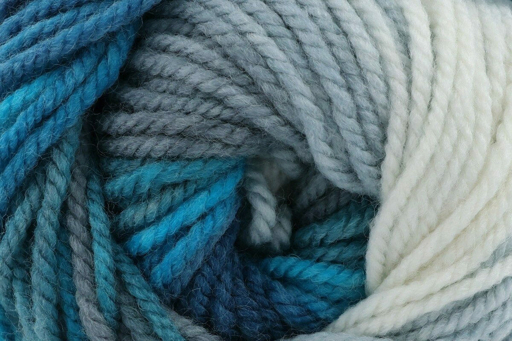 James C Brett Aurora Chunky Crochet Yarn - 100g, Acrylic & Wool Blend Self-Striping Knitting Wool for Blankets & Winter Garments