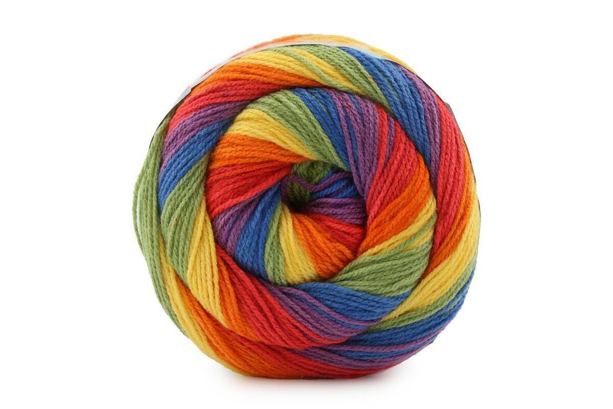 James C Brett Swurlywurly DK Yarn - 200g, Soft 100% Acrylic Double Knitting Self-Striping Cake Wool Yarn for Jumpers, Cardigans, Hats & Accessories