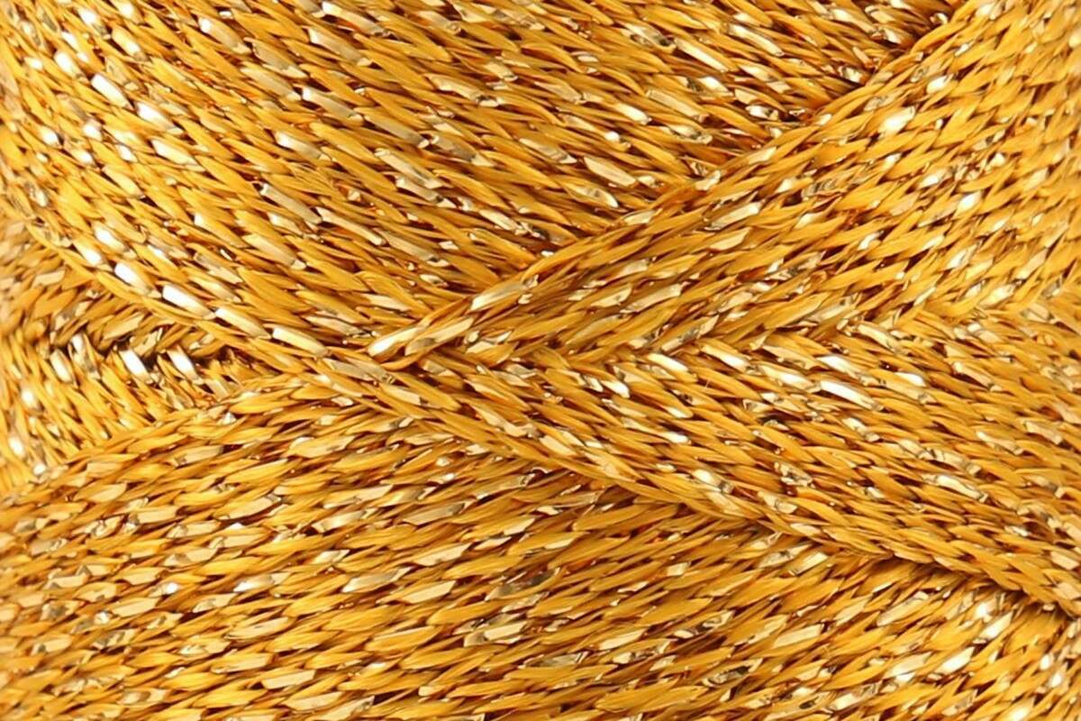 Lincatex Gold Rush DK Crochet Yarn - 50g, Viscose & Metallic Polyester Sparkly Holiday Decoration Double Knitting Wool for Garments, Accessories & Crafting