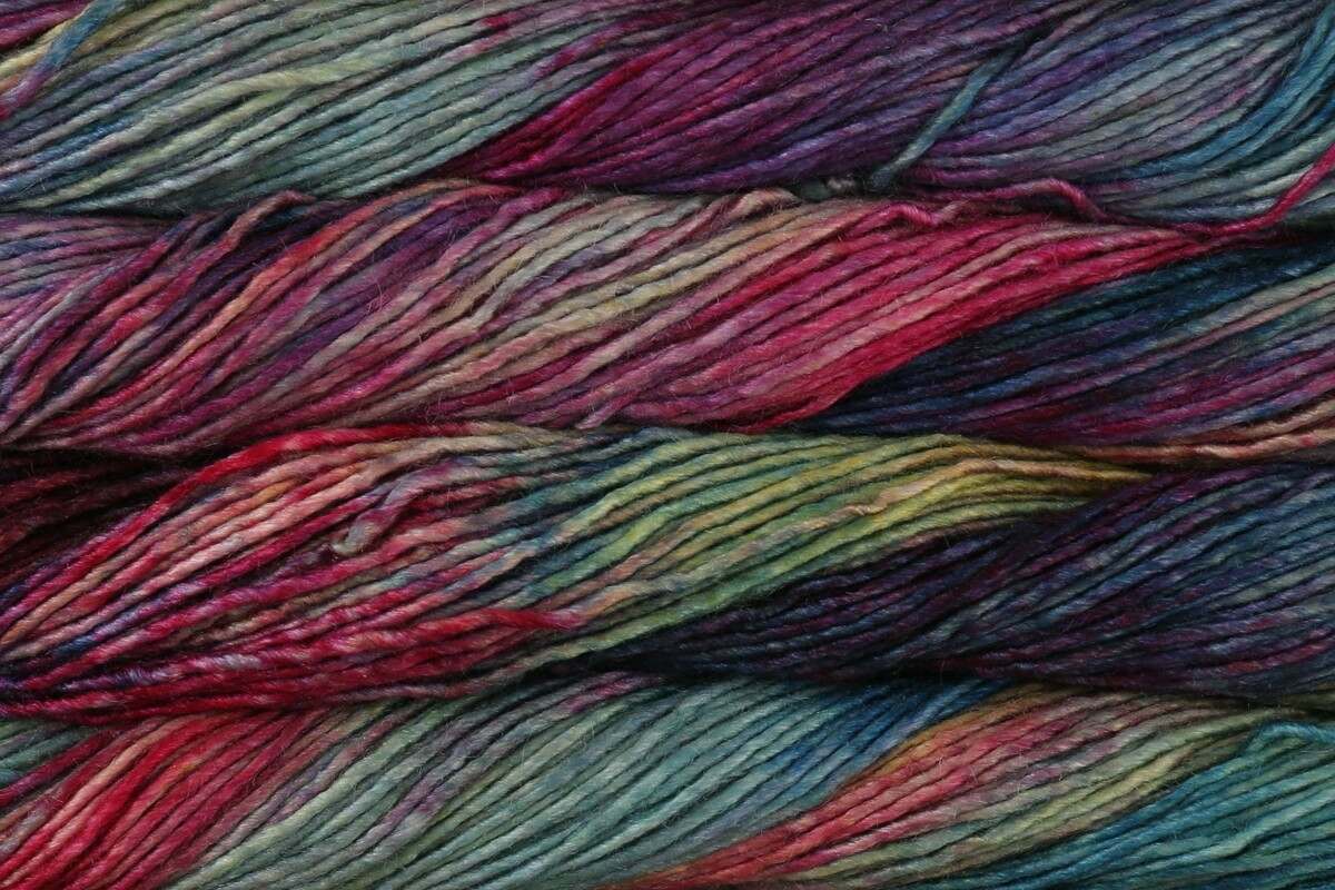 Malabrigo Silky Merino DK Crochet Yarn - 50g, Silk Merino Wool Blend Single Ply Variegated Double Knitting Yarn Hand Kettle Dyed for Garments, Scarves & Shawls