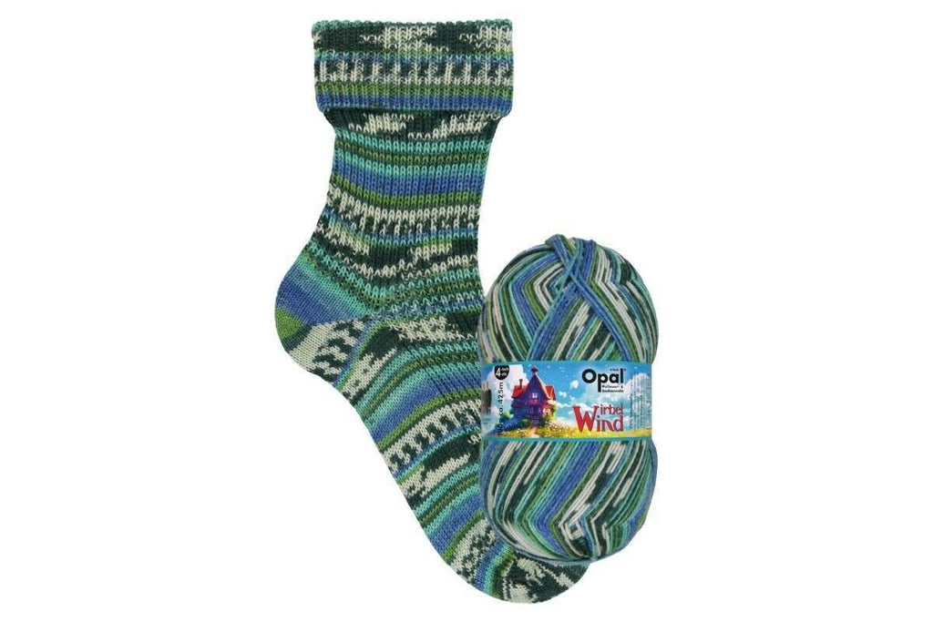 Opal Wirbel Wind 4 Ply Crochet Yarn - 100g, Wool Blend Self-Striping Soft Durable Knitting Sock Yarn for Gloves, Shawls & Accessories