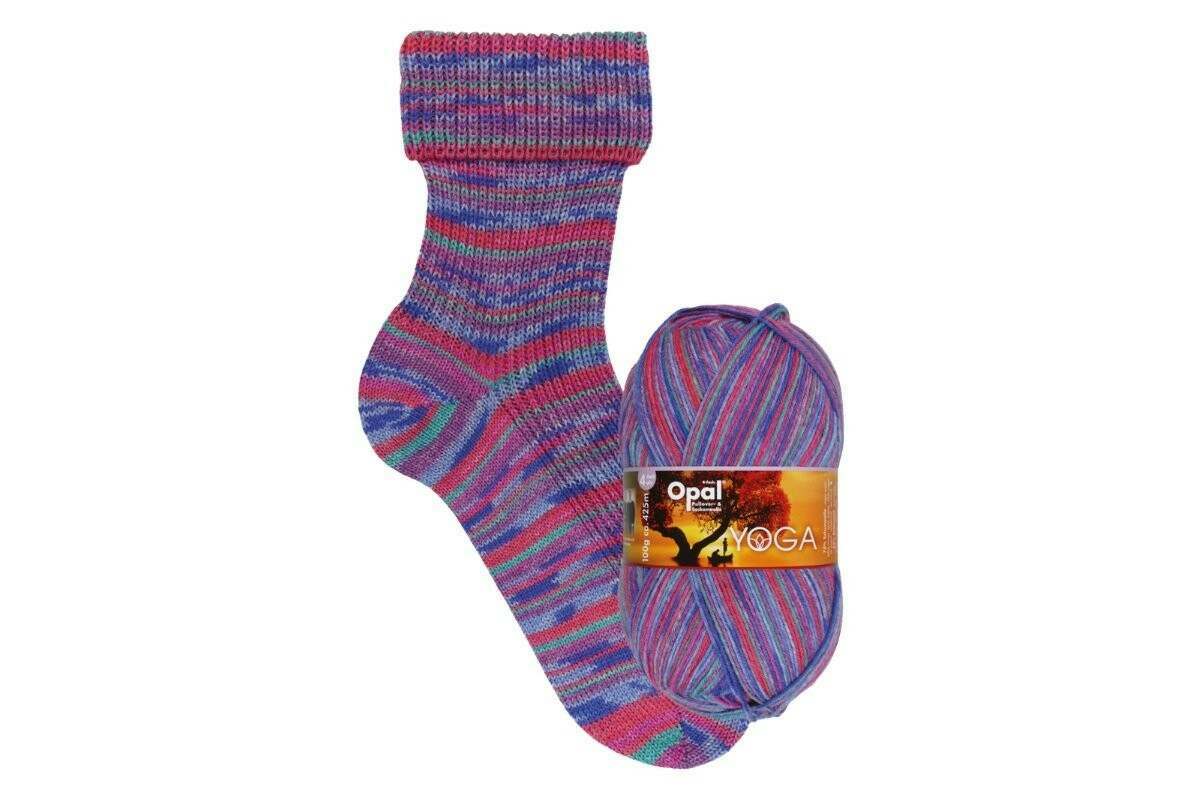 Opal Yoga 4 Ply Sock Yarn - 100g, Wool Blend Breathable Self-Patterning Crochet Knitting Wool Yarn for Striped Gloves, Garments & Accessories