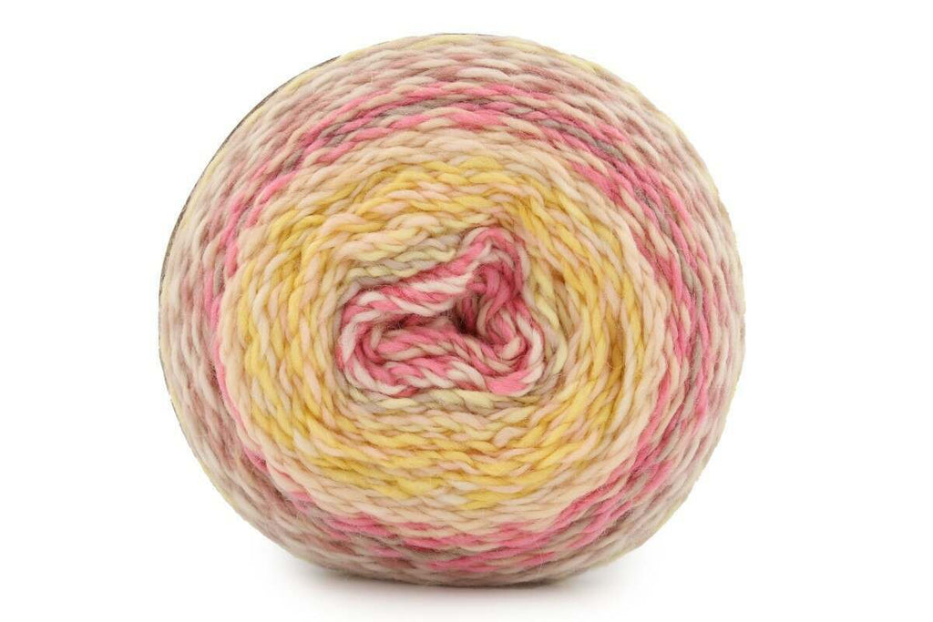 Rico Creative Chic-Unique Chunky Yarn Cake - 200G, Polyamide Wool Acrylic Blend Soft Crochet Knitting Gradient Self-Striping Yarn for Sweaters, Cardigans & Headwear