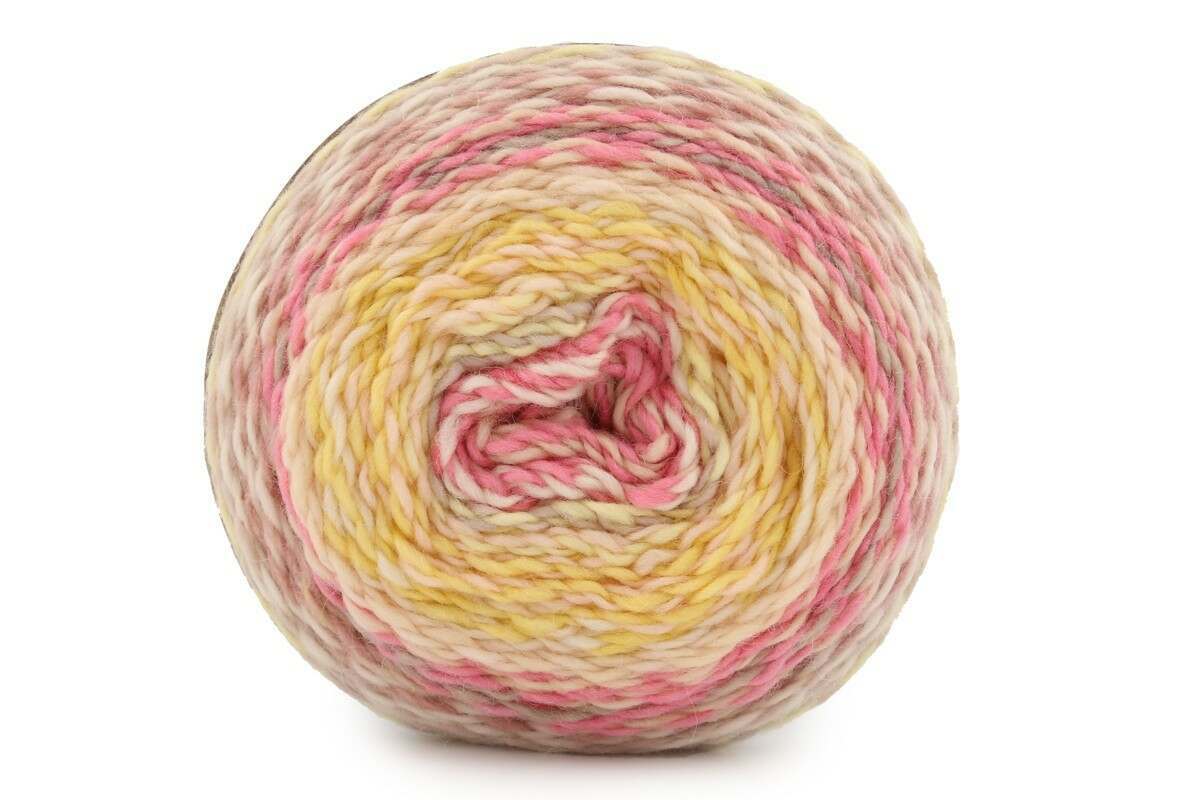 Rico Creative Chic-Unique Chunky Yarn Cake - 200G, Polyamide Wool Acrylic Blend Soft Crochet Knitting Gradient Self-Striping Yarn for Sweaters, Cardigans & Headwear
