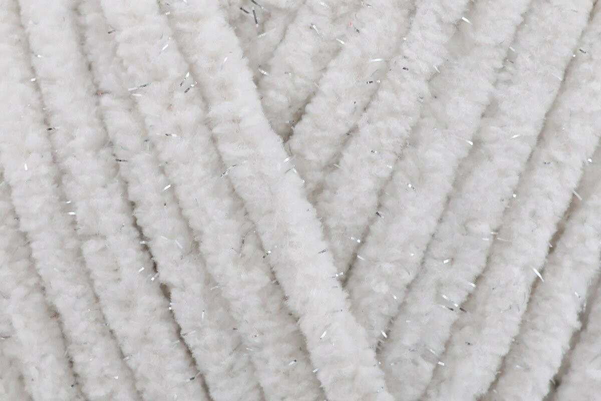 Rico Creative Chenillove Sparkle Chunky Yarn - 100G, Luxury 100% Polyester Twinkling Glitter Chenille Bulky Crochet Knitting Wool for Baby Garments, Blankets & Toys