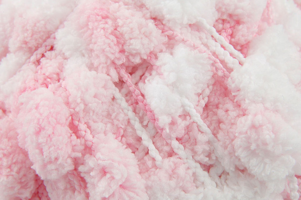 Rico Creative Pompon Print Fashion Yarn - 200G, Luxury 100% Polyester Self Striping Chenille Soft Crochet & Knitting Pom Pom Yarn for Baby Blankets & Toys