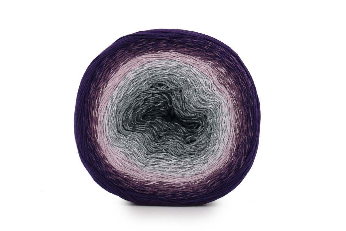 Scheepjes Cotton Whirl 4 Ply Yarn Cake - 226g, 100% Organic Cotton Gradient Colored Knitting Wool for Crochet Shawls, Summer Tops & Blankets