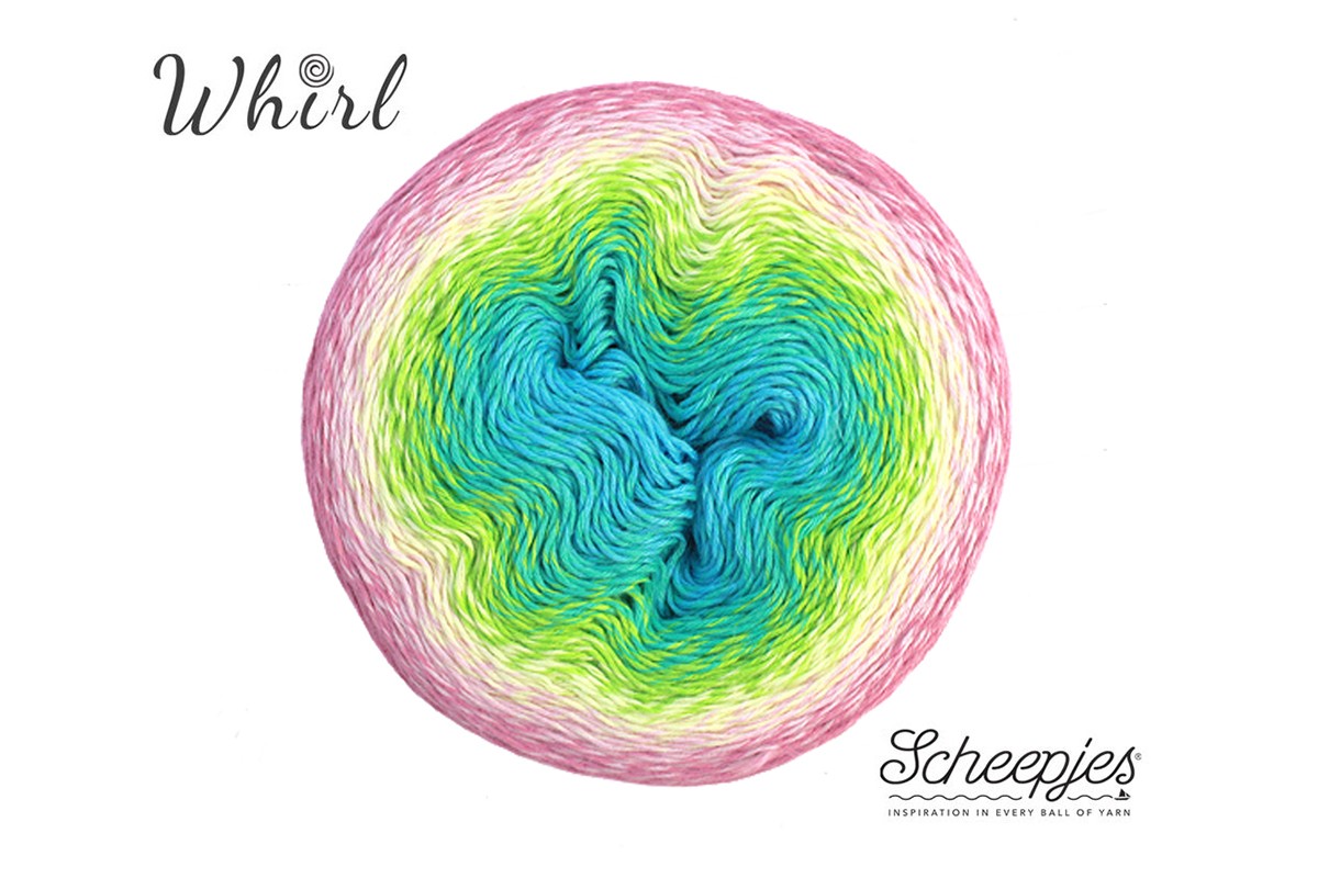Scheepjes Whirl Gradient 4 Ply Yarn Cake - 215g, Soft Cotton Acrylic Blend Lightweight Anti-Split Crochet And Knitting Wool for Cushions, Shawls & Wraps