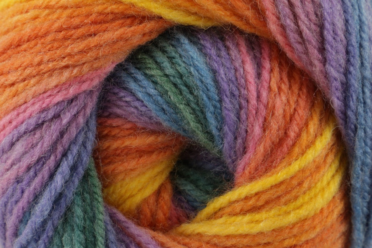 Sirdar Hayfield Spirit DK Crochet Yarn 100g, Self-Striping Multicoloured Wool Acrylic Blend Knitting Yarn for Scarves, Blankets, Cushions