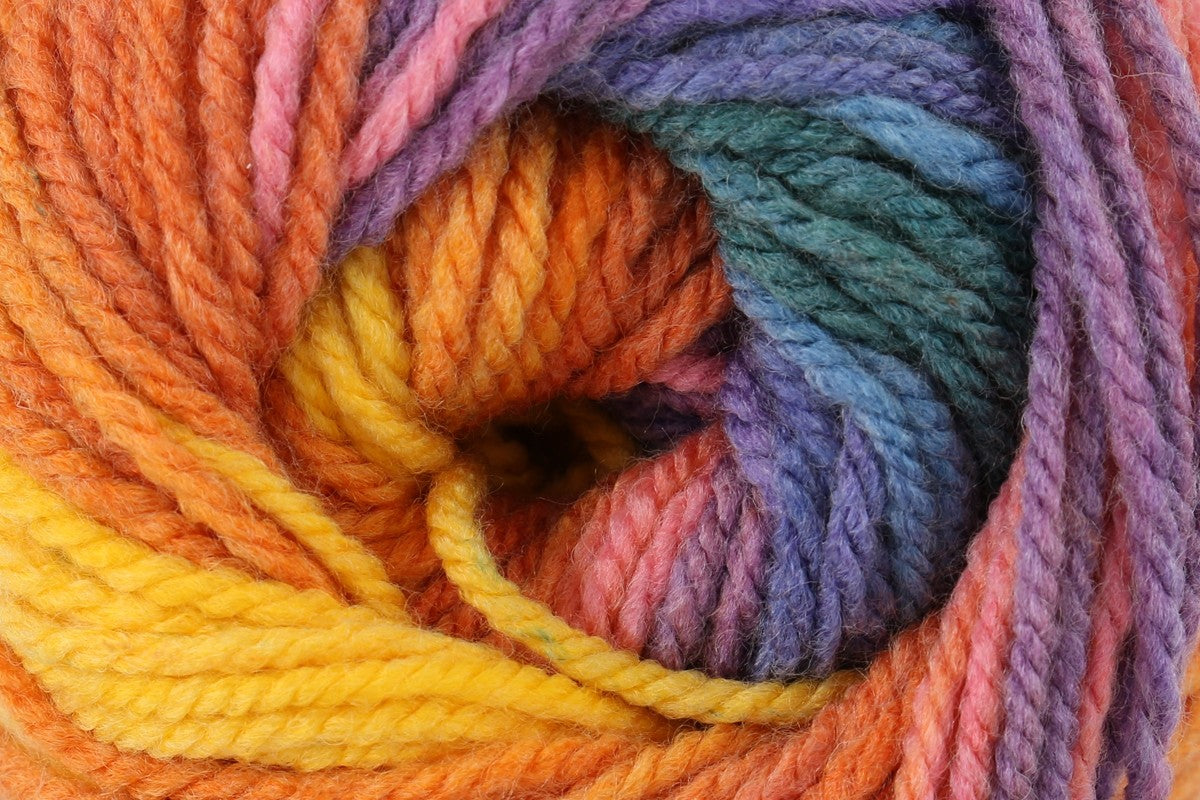 Sirdar Hayfield Spirit Chunky Yarn - 100g, Wool Acrylic Blend Self-Striping Rainbow Wool Yarn for Jumpers, Sweaters, Cardigans & Scarves
