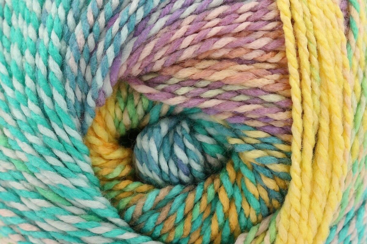 Yarnsmiths Freespirit Aran Crochet Yarn - 100g, 100% Acrylic Soft Self-Striping Variegated Knitting Wool Yarn for Cozy Garments and Accessories